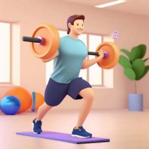 image showing a person performing various strength training exercises, including w-2